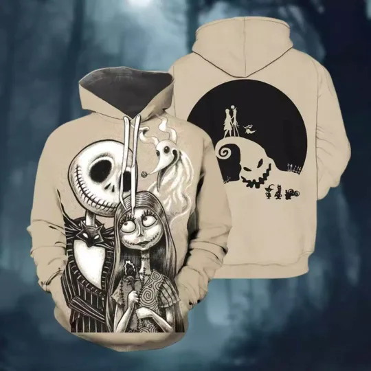Jack And Sally Couple Nightmare True Love Never Ends 3D Hoodie