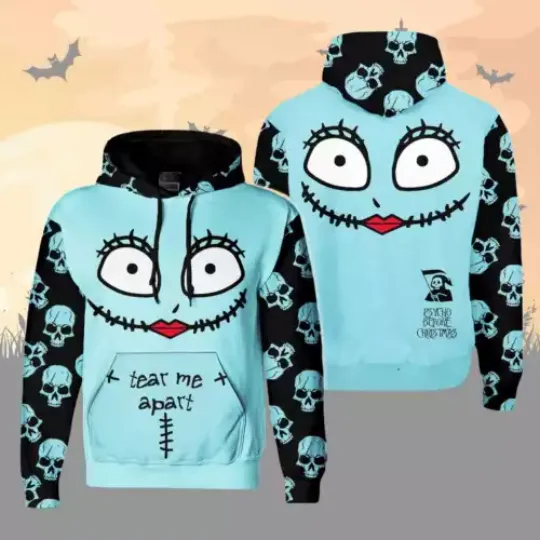 Sally Face Cosplay Halloween Skulls Tear Me Apart 3D Hoodie