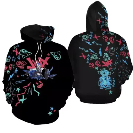 Arcane Jinx Graffiti Hoodie League of League of Legends 3D Hoodie