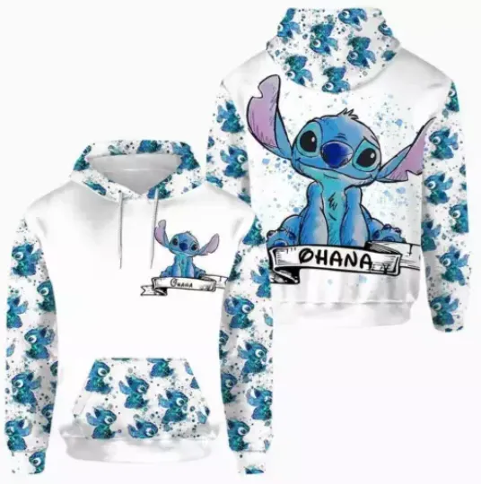 Ohana Means Family Stitch 3D Hoodie