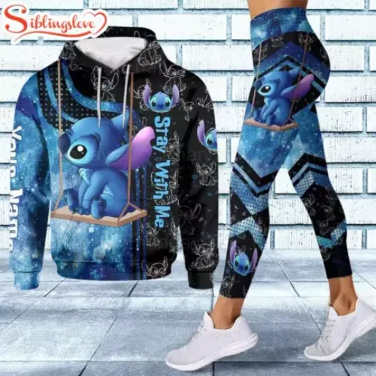 Personalized Name Disney Stitch 3D Hoodie Leggings