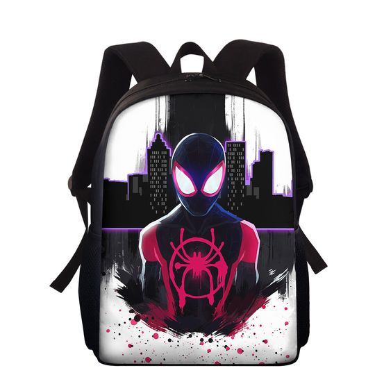 Miles Morales Backpack, Spider Hero School Bag, Superhero Movie Bottle, Characters Lunch Bag, Miles Morales Character Bookbag