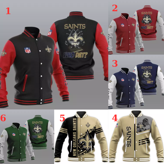 New Orleans Saints Mens Baseball Jacket, Gift For Football Lover