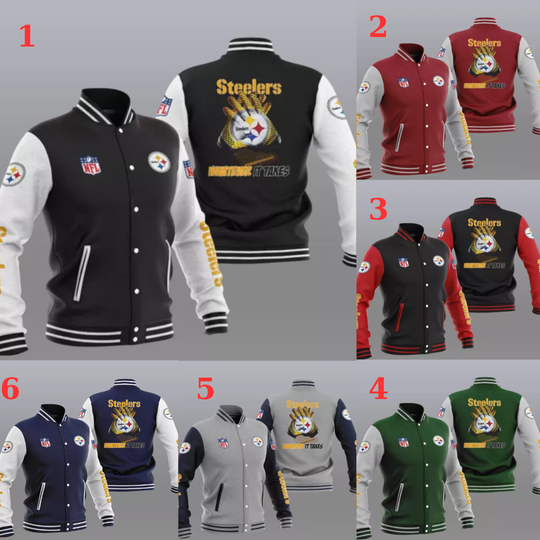 Pittsburgh Steeler Mens Baseball Jacket, Gift For Football Lover