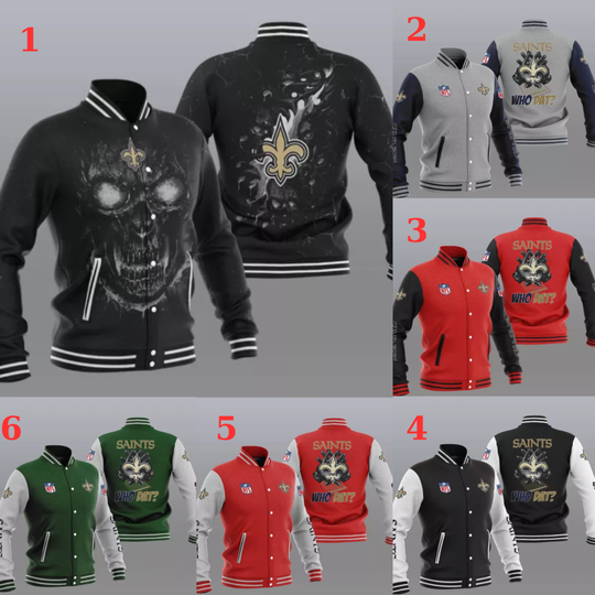 New Orleans Saints Mens Baseball Jacket, Gift For Football Lover