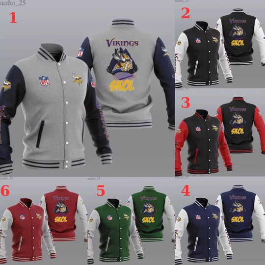 Minnesota Vikings Men Baseball Jacket, Gift For Football Lover