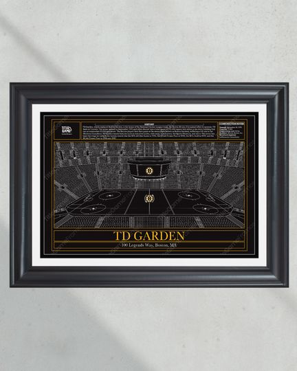 Boston Bruins TD Garden Hockey Stadium Blueprint (NO FRAMED)