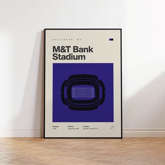 Baltimore Ravens Poster, Mid Century Modern Football Poster, Sports Bedroom Posters