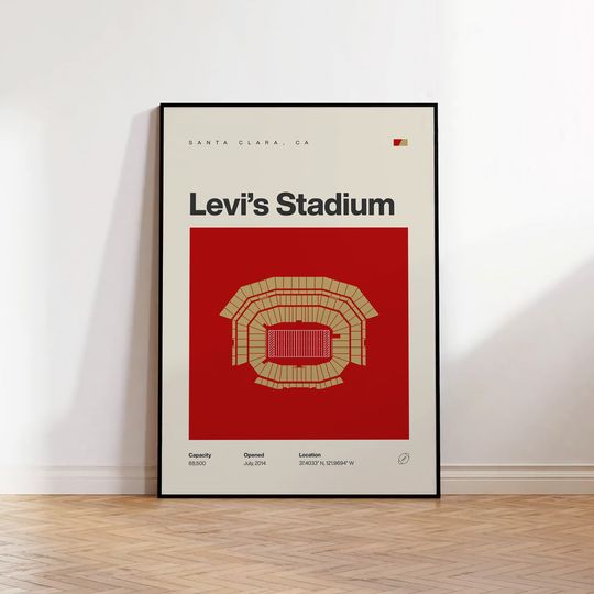 San Francisco 49ers Poster, Mid Century Modern Football Poster, Sports Bedroom Posters