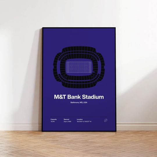 Baltimore Ravens Poster, M&T Bank Stadium Print, football Poster, Football Gift, Sports Bedroom Posters