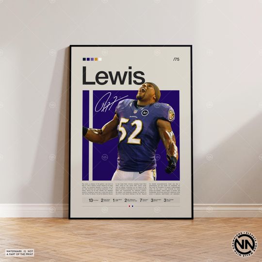 Ray Lewis Poster, Baltimore Ravens Print, football Poster, Sports Poster, football Fans, Football Poster