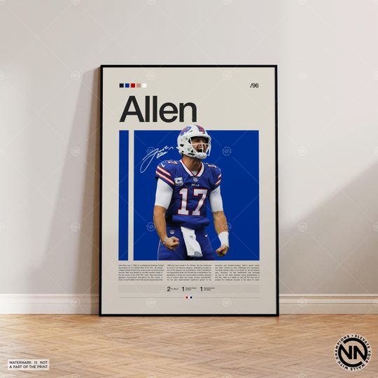 Josh Allen Poster, Buffalo Bills Poster, football Poster, Sports Poster, football Fans, Football Poster