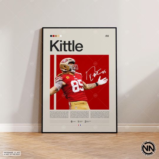 George Kittle Poster, San Francisco 49ers Print, football Poster, Sports Poster, football Fans, Football Poster