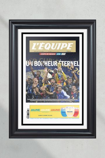 2018 World Cup France Defeats Croatia 'UN BONHEUR TERNEL' L'Equipe's (NO FRAMED) Poster
