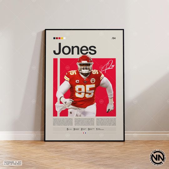 Chris Jones Poster, Kansas City Chiefs Print, football Poster, Sports Poster, football Fans, Football Poster