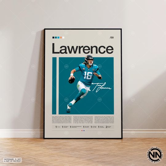 Trevor Lawrence Poster, Jacksonville Jaguars, football Poster, Sports Poster, football Fans, Football Poster