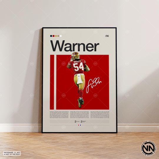 Fred Warner Poster, San Francisco 49ers Print, football Poster, Sports Poster, Football Poster