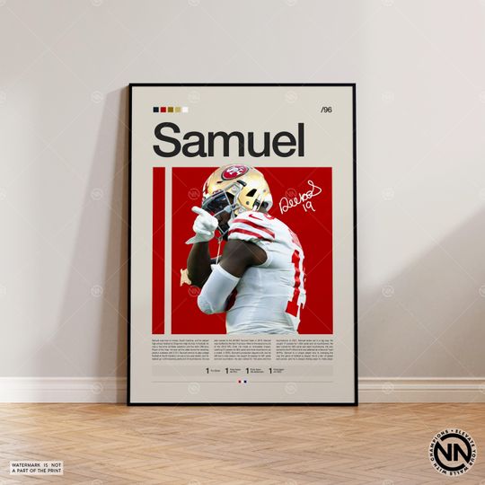 Deebo Samuel Poster, San Francisco 49ers Poster, football Poster, Sports Poster, football Fans, Football Poster