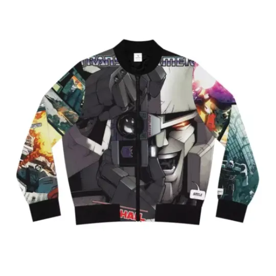Transformers Megatron Comics Book Decepticons Autobots Bomber Jacket New