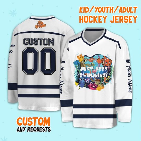 Personalized Disney Finding Nemo Swimming Hockey, Disney Christmas Gift, Finding Nemo Sport Hockey Team, Disney Hockey Gift