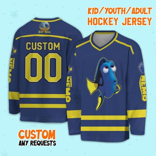 Personalized Disney Finding Nemo Dory Awesome Hockey, Disney Christmas Gift, Finding Dory Sport Hockey Team, Disney Hockey Gift