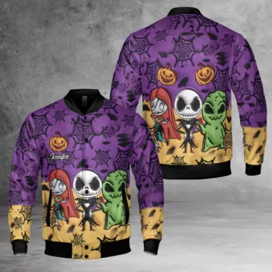 Personalized Nightmare Before Christmas Jack Sally And Oogie Boogie Jacket