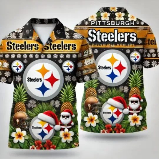 Pittsburgh Steeler Christmas Hawaiian Shirt – Festive football Season Fan Gear