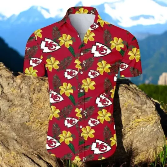 Kansas City Chiefs Hawaiian Shirt Floral Pattern Hawaiian Print Shirts