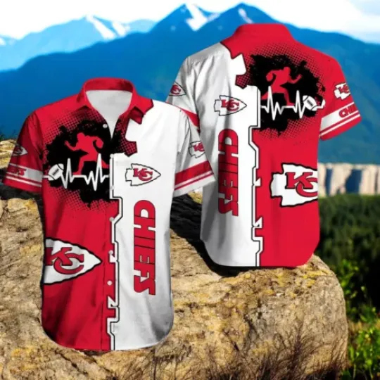 Kansas City Chiefs Hawaiian Shirt Sound Line Cool Hwaiian Shirts