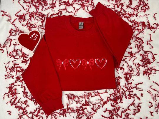 Valentines Day Embroidery Sweater
