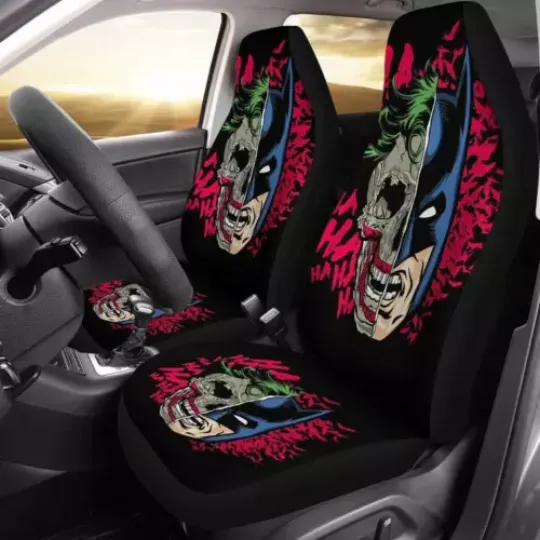 Joker and Batman Car Seat Covers Villains Movie Car Seat Covers (set of 2)