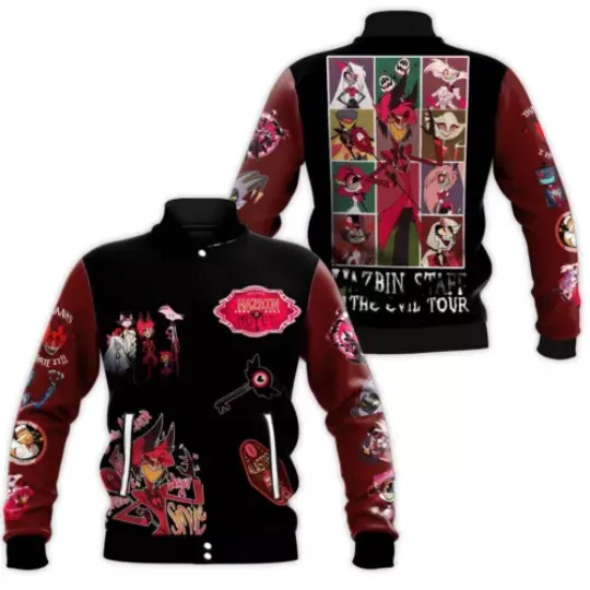 Hazbin Hotel Baseball Jacket, Hazbin Hotel Jacket, Hazbin Hotel Jackets