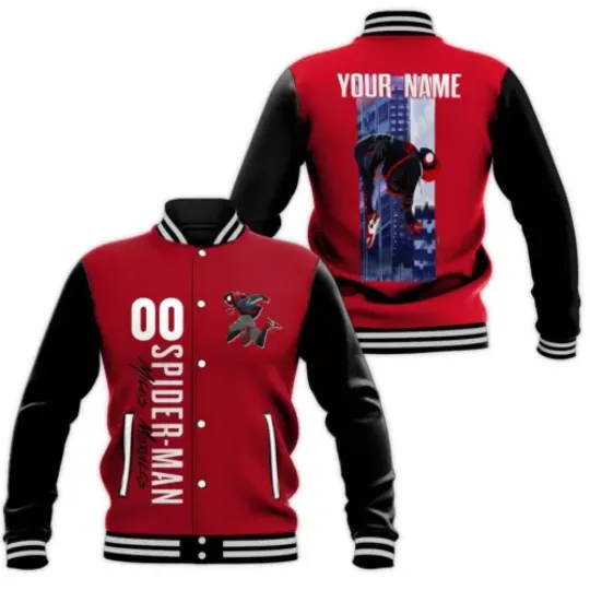 Personalized Spider-Man Miles Morales Baseball Jacket