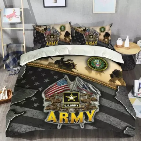 US Army Veteran For Family Full Bedding Set