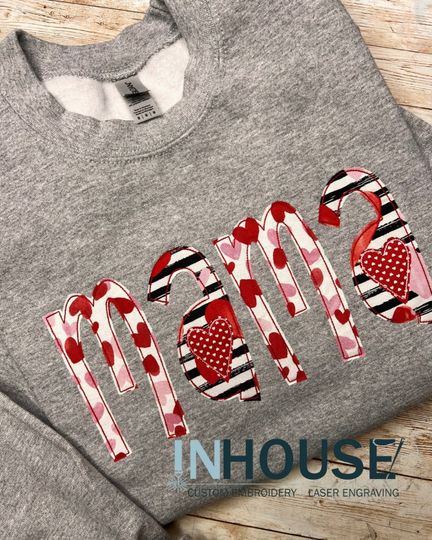 Valentines Day  Crewneck Sweater | Applique Embroidery | Valentines Day | Crewneck Sweatshirt | Embroidery Shirt
