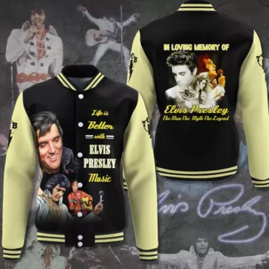 Elvis Presley Music Baseball Jacket For Fan