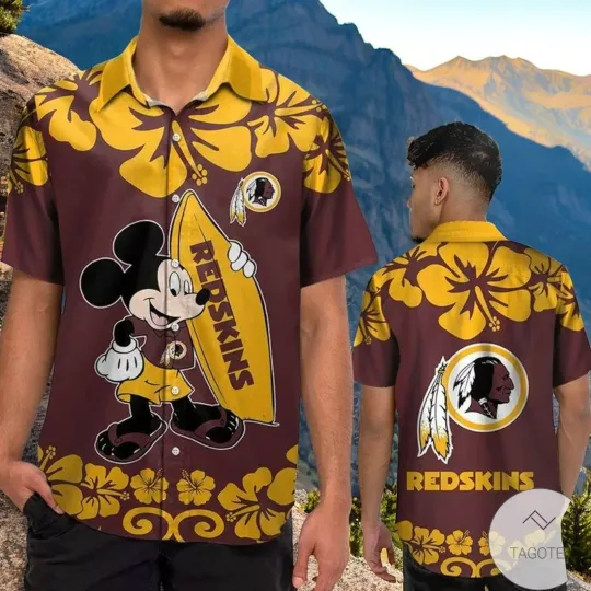 Washington Redskins Mickey Mouse Hawaiian Shirt