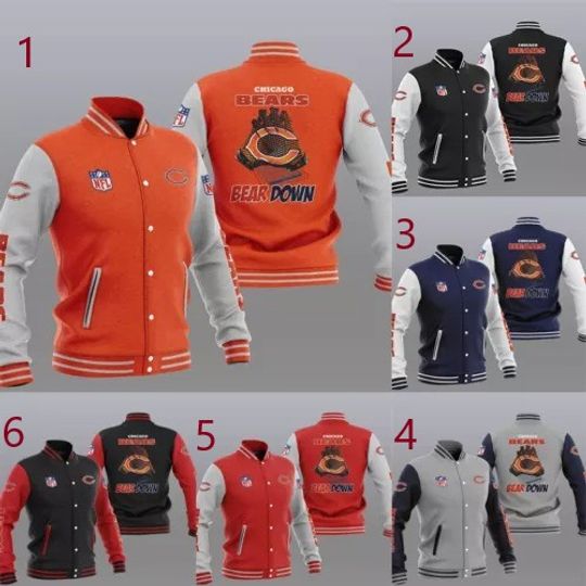 Chicago Bears Mens Baseball Jacket, Gift For Football Lover
