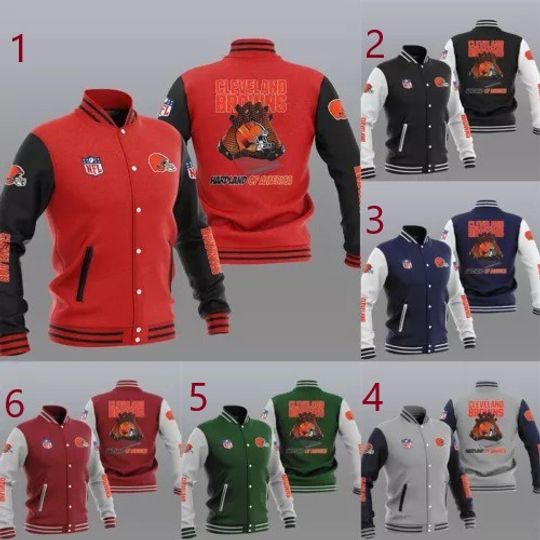 Cleveland Browns Mens Baseball Jacket, Gift For Football Lover