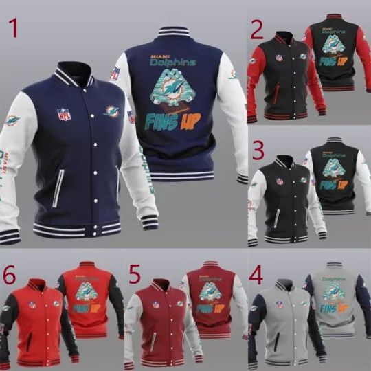 Miami Dolphins Mens Baseball Jacket, Gift For Football Lover