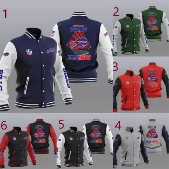 Buffalo Bills Mens Baseball Jacket, Gift For Football Lover