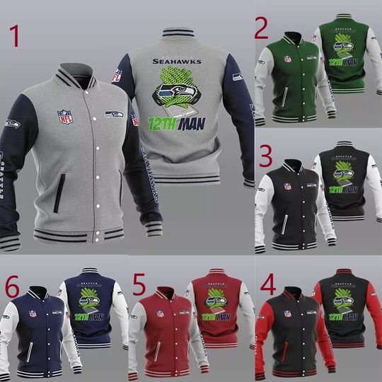 Seattle Seahawks Men's Baseball Jacket, Gift For Football Lover
