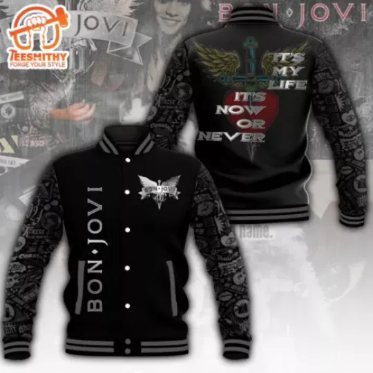Bon Jovi Varsity Jacket Black For Fans