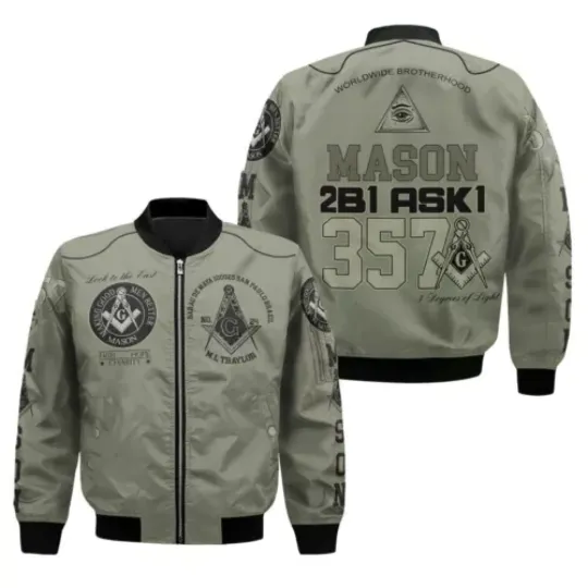 Custom Lodge Name Number Your Name Mason Look To The East 3D Bomber Jacket