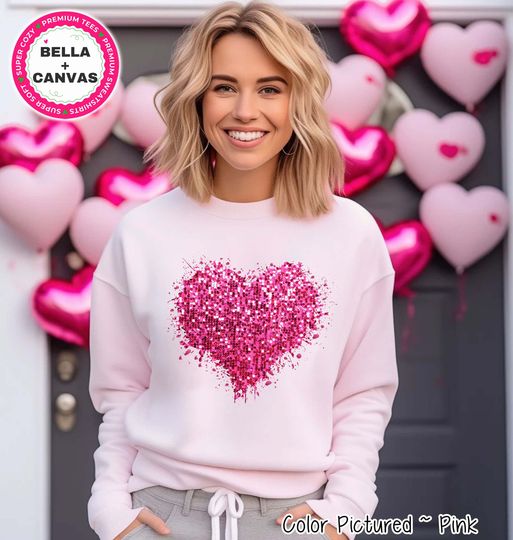 Faux Sequin Heart Valentine Sweater, Be Mine Sweatshirt, Conversation Hearts Shirt, XOXO Hoodie, Valentines Day Shirt, Gift For Her,Love Tee