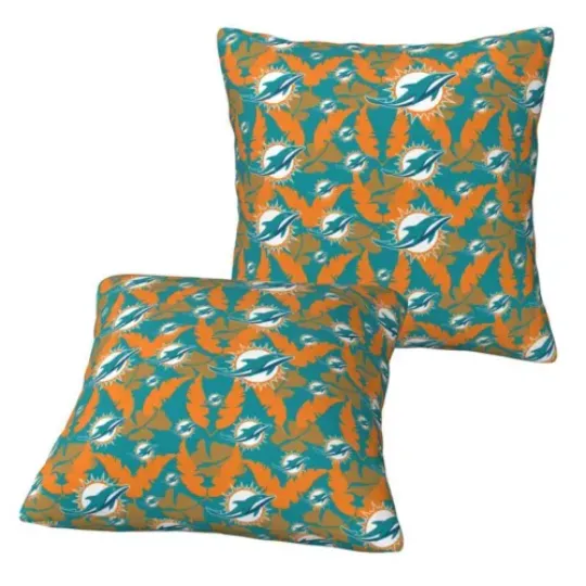 Miami Dolphins Throw Pillow, Gift For Football Lover
