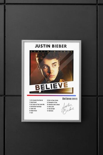 Poster | Wall art | Home decor | Wall decor | Justin Bieber | Justin bieber Believe | Justin Bieber Album Art | Believe album poster
