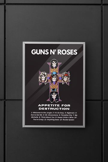 Guns N' Roses | Guns N' Roses Appetite for Destruction album | Appetite for Destruction poster | Poster | Wall art | Home decor | Wall decor