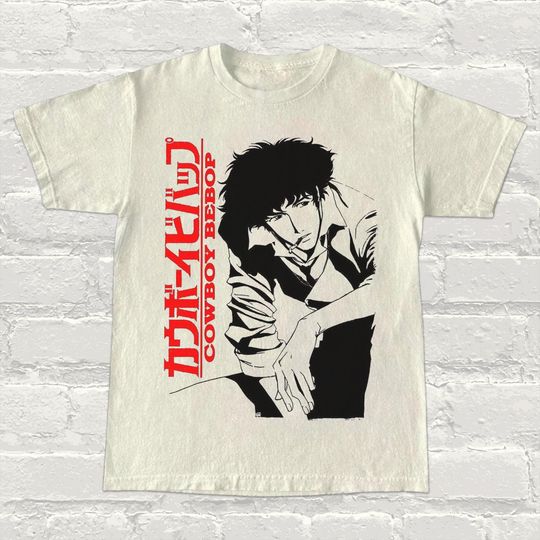 Cow Bebop Inspired T-Shirt - Spike Spiegel Graphic Tee, Anime Streetwear, Retro 90s Japanese Anime Shirt, Cowboy Fan Gift, Bebop Merch