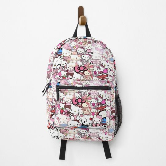 Hello Kitty graffiti punk art style Backpack